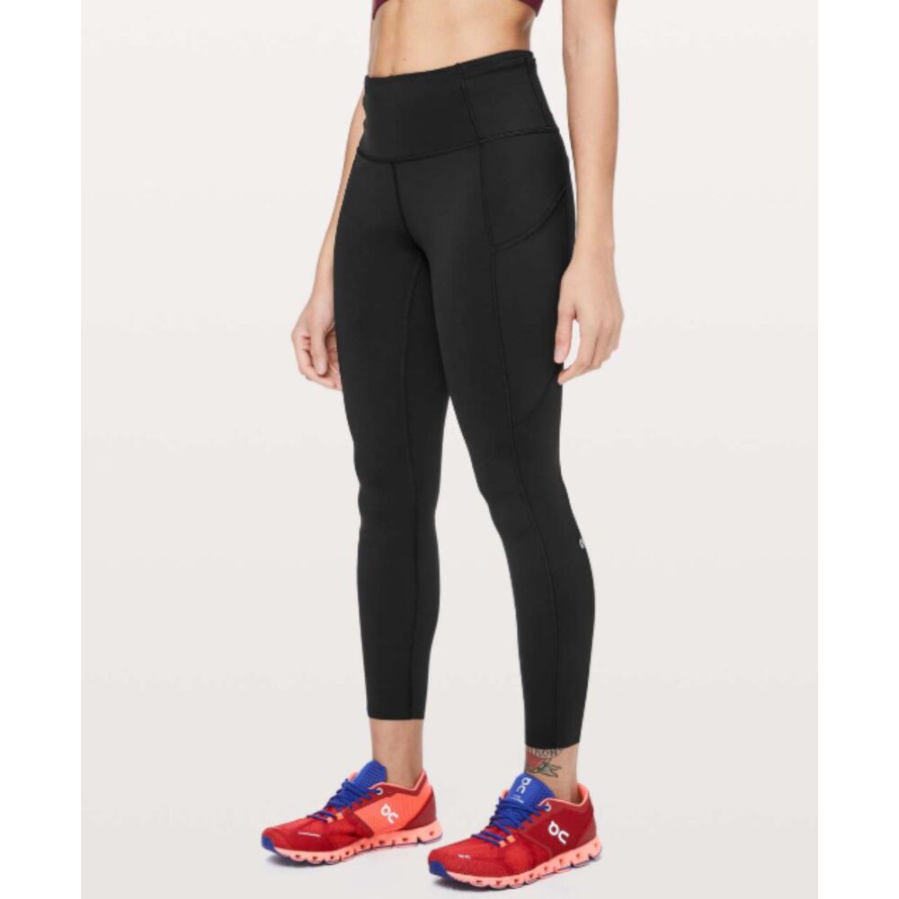 Lululemon Fast & Free 7/8 Tight II, Non-Reflective Nulux 25", Black, 4, W5BXQS